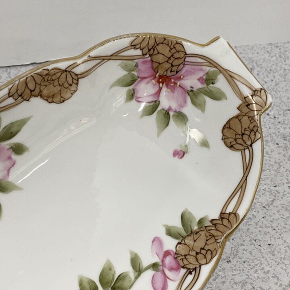 Vintage Nippon porcelain relish dish serving tray hand painted romantic art deco - Picture 4 of 9